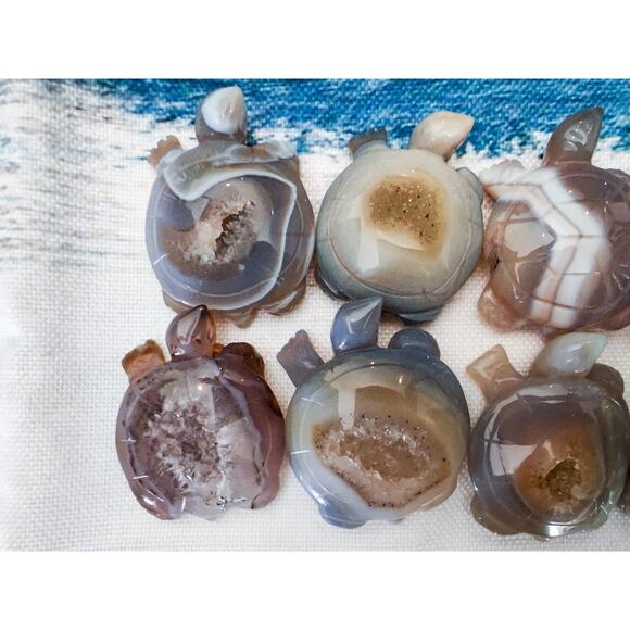 Druzy Agate Turtle Carving - Picture 3 of 8